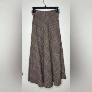 SHEIN Brown Plaid Maxi Skirt